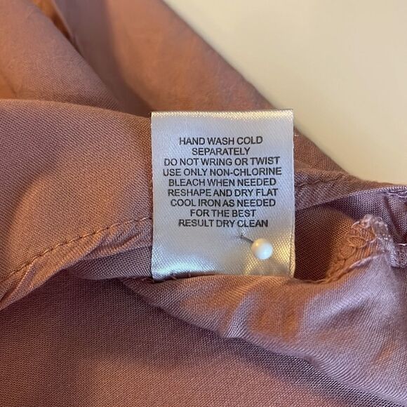 Pink Republic pink cuffed short sleeve button front top ties @ waist pocket SZ L - Picture 8 of 10